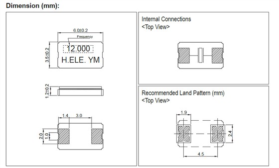 HSX630G晶振规格书