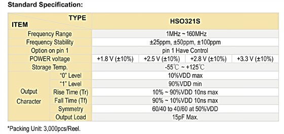 HSO321S晶振规格书