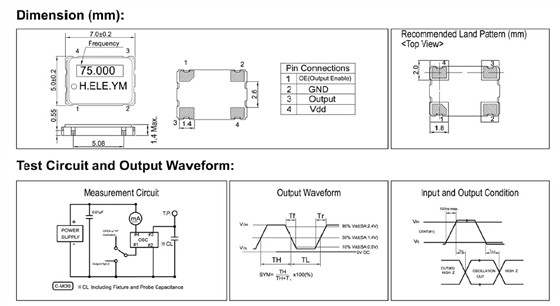 HSO751S晶振规格书